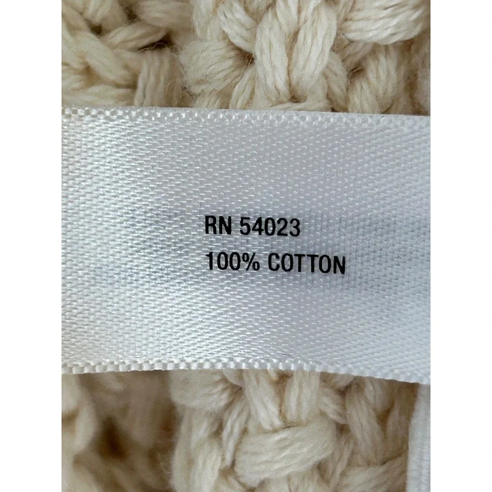 Gap Kids Sweater Size XXL Beige Chunky Open Knit One Button Pocket Long Cardigan